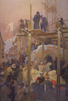 Obraz Jan Milíč z Kroměříže z cyklu Slovanská epopej od Alfonse Muchy (1916)